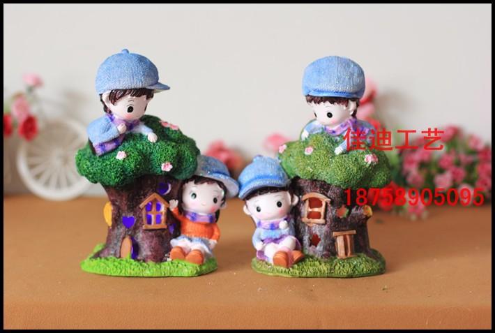 蘑菇灯小孩 点亮童趣的树脂工艺品，厂家直销的儿童礼品首选